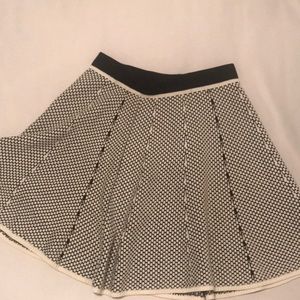 Black and white cotton skater skirt